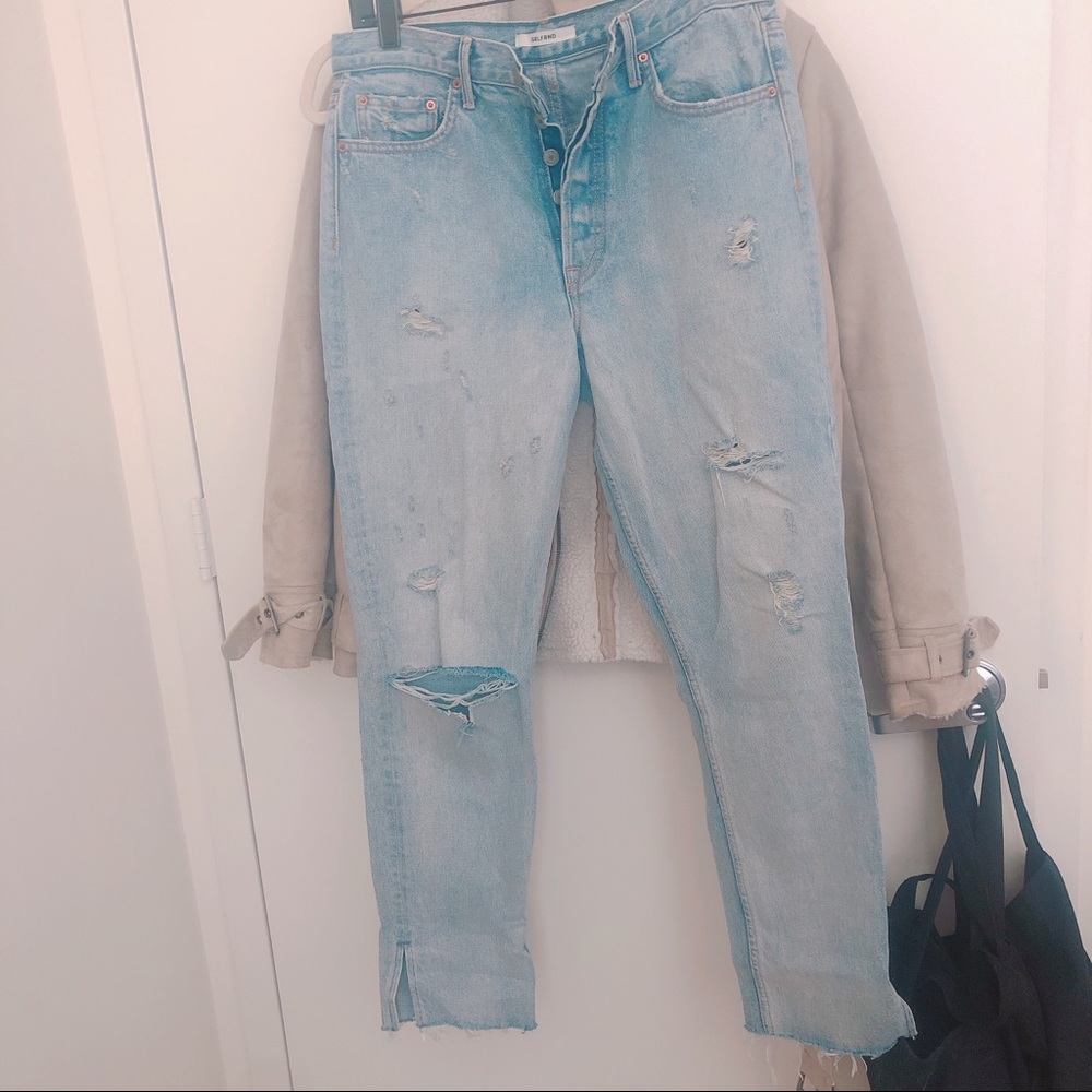 Grlfrnd Karolina light blue ripped denim